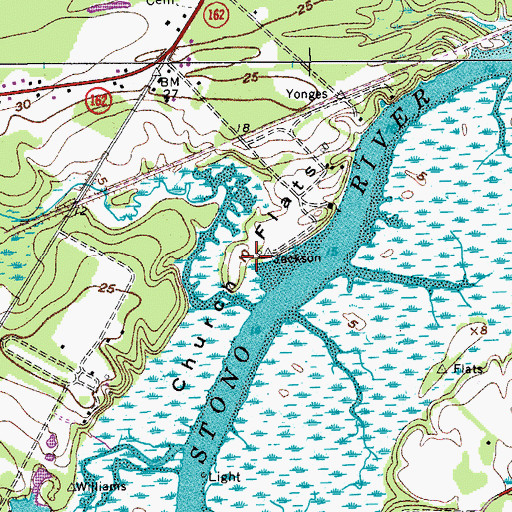 Topographic Map of Church Flats, SC