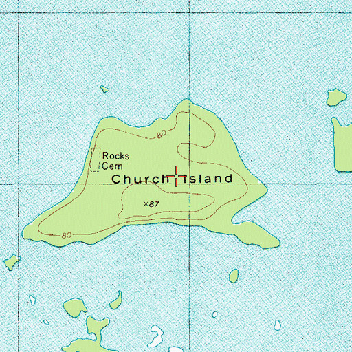 Topographic Map of Church Island, SC