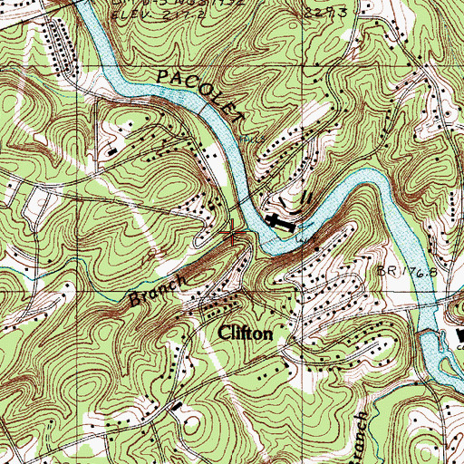 Topographic Map of Cinder Branch, SC