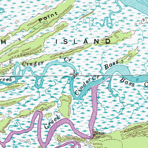 Topographic Map of Cinder Creek, SC