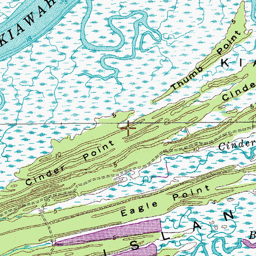 Topographic Map of Cinder Point, SC