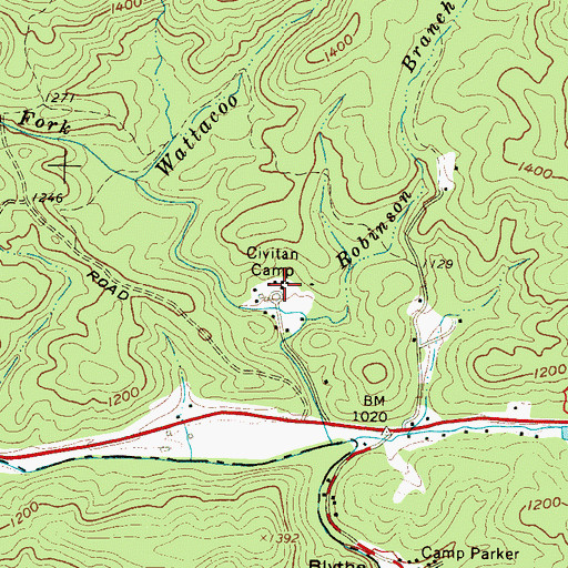 Topographic Map of Civitan Camp, SC
