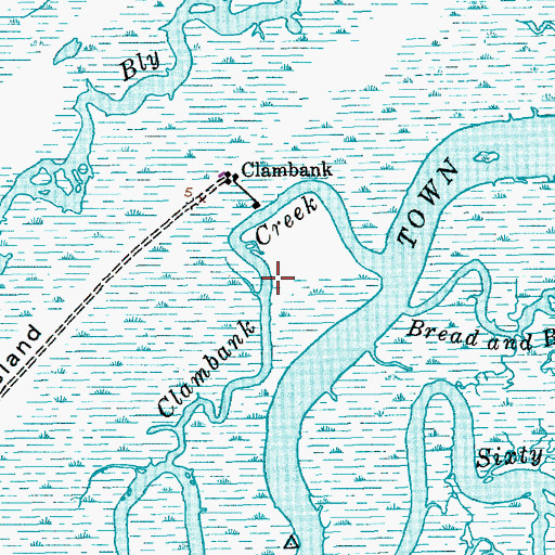 Topographic Map of Clambank Creek, SC
