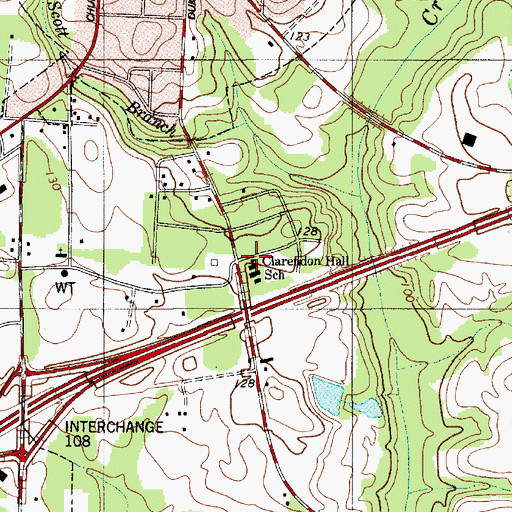 Topographic Map of Clarendon Hall School, SC