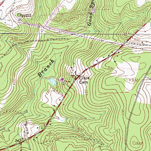 Topographic Map of Clark Cemetery, SC