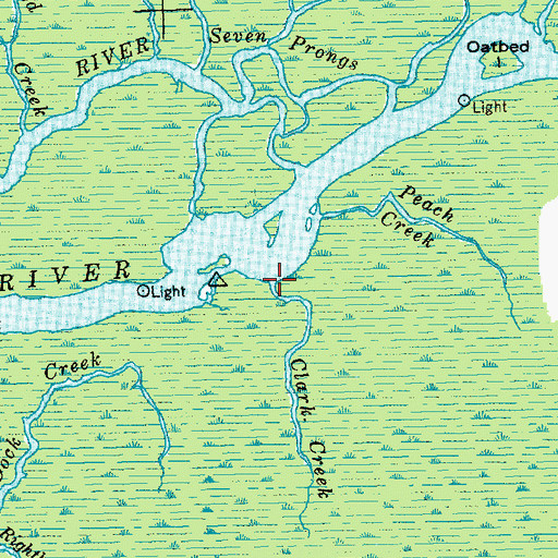 Topographic Map of Clark Creek, SC