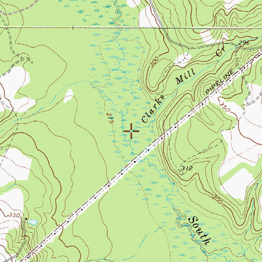 Topographic Map of Clarks Mill Creek, SC