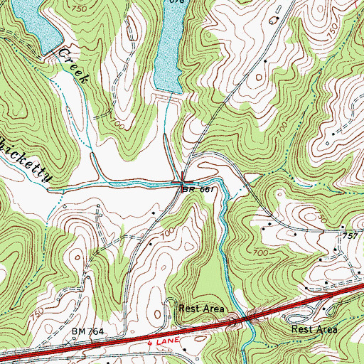 Topographic Map of Clary Creek, SC
