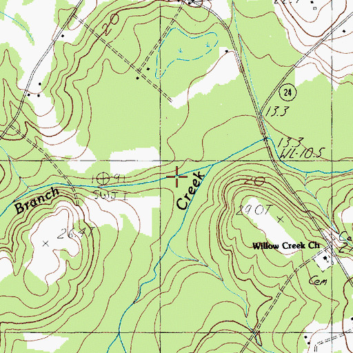 Topographic Map of Claussen Branch, SC