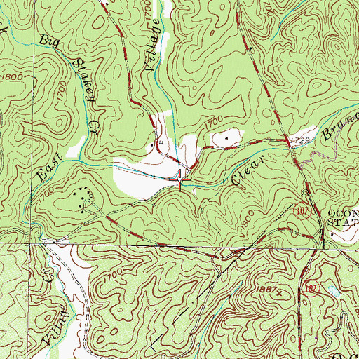Topographic Map of Clear Branch, SC
