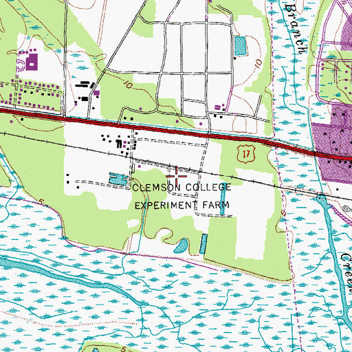 Topographic Map of Clemson College Experiment Farm, SC