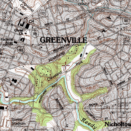 Topographic Map of Cleveland Park, SC