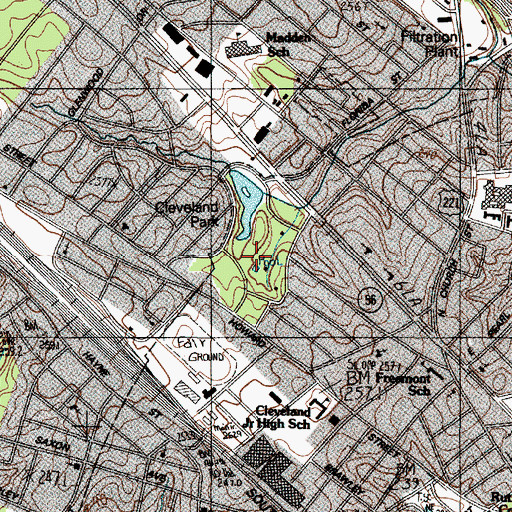 Topographic Map of Cleveland Park, SC