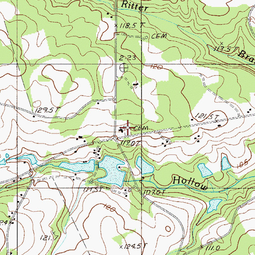 Topographic Map of Clinton Church, SC