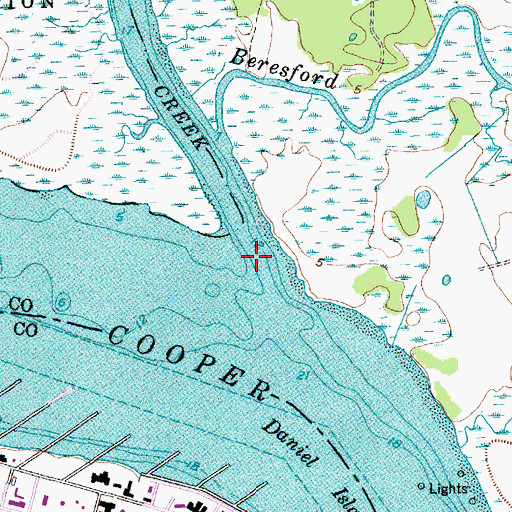 Topographic Map of Clouter Creek, SC