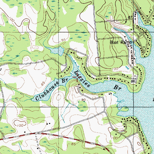 Topographic Map of Clubhouse Branch, SC