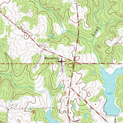Topographic Map of Macedonia Baptist Church, AL