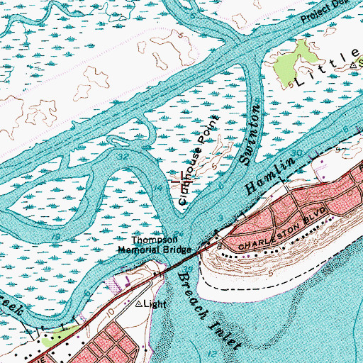 Topographic Map of Clubhouse Point, SC
