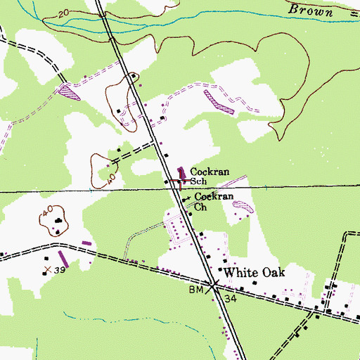Topographic Map of Cockran School, SC