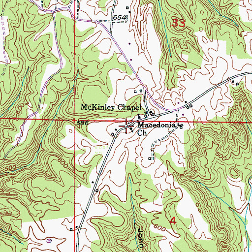 Topographic Map of Macedonia Baptist Church, AL