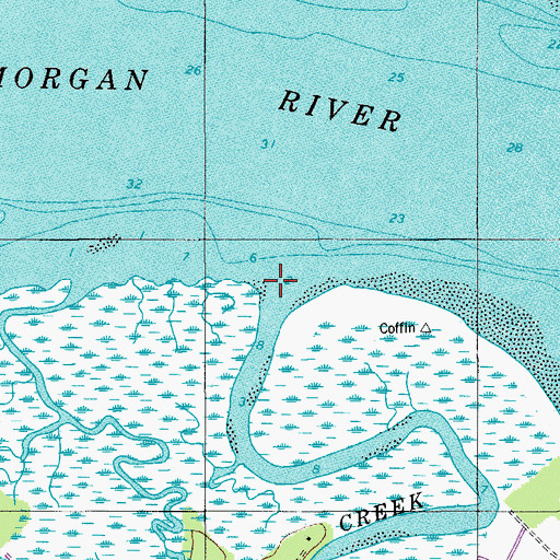 Topographic Map of Coffin Creek, SC