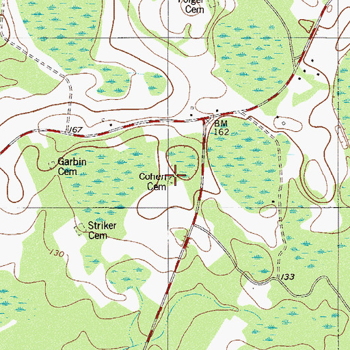 Topographic Map of Cohen Cemetery, SC
