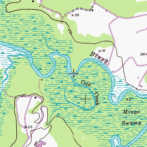 Topographic Map of Cold Creek, SC
