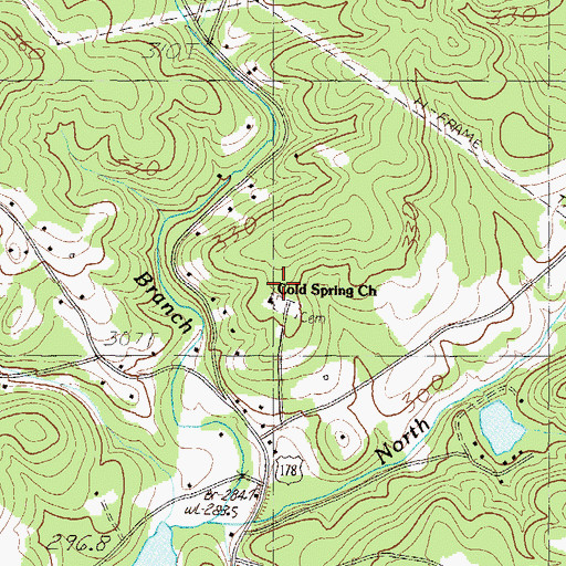 Topographic Map of Cold Spring Church, SC