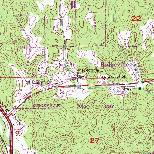 Topographic Map of Macedonia African Methodist Episcopal Church, AL