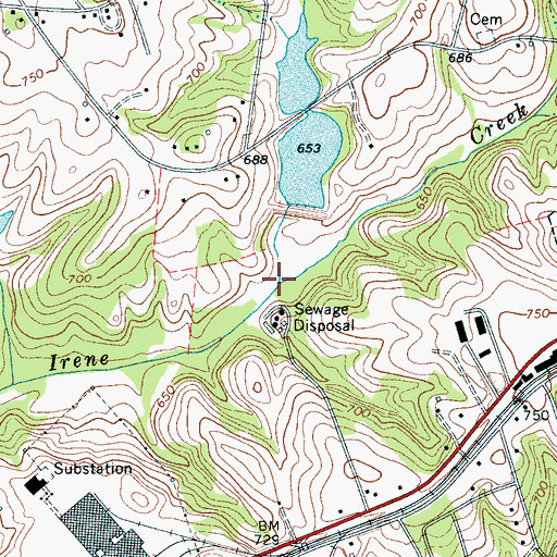 Topographic Map of Cole Creek, SC