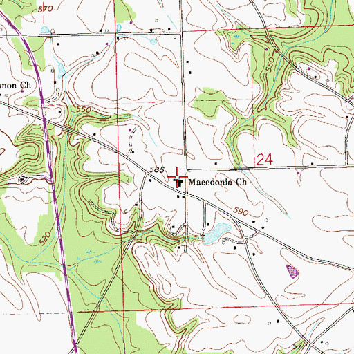 Topographic Map of Macedonia Missionary Baptist Church, AL