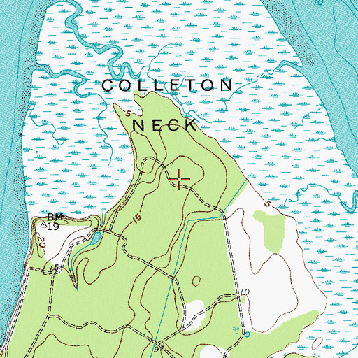 Topographic Map of Colleton Neck, SC