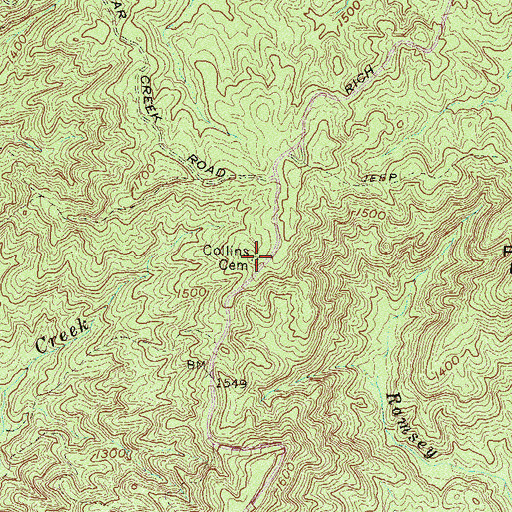 Topographic Map of Collins Cemetery, SC