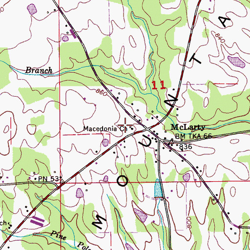 Topographic Map of Macedonia Church, AL