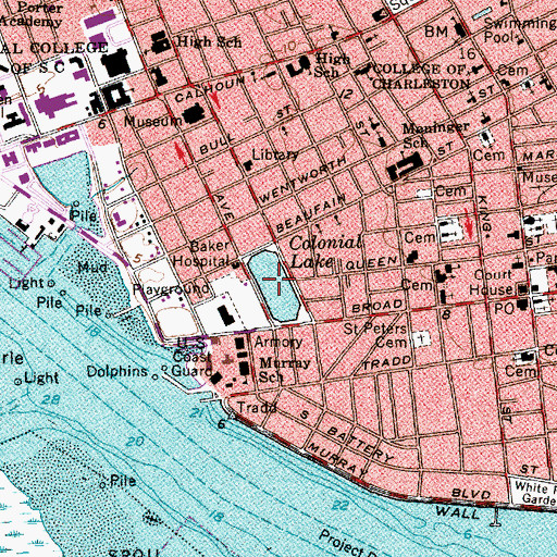 Topographic Map of Colonial Lake, SC