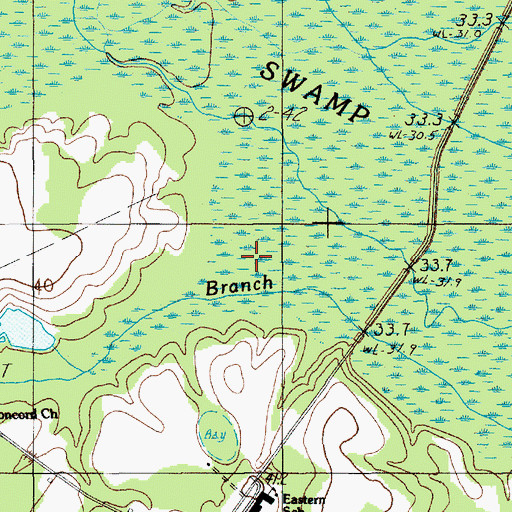 Topographic Map of Concord Branch, SC