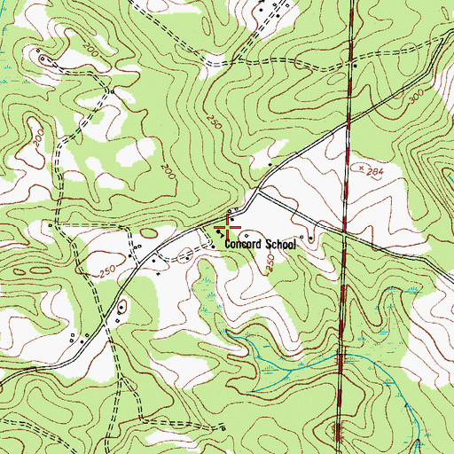 Topographic Map of Concord School, SC
