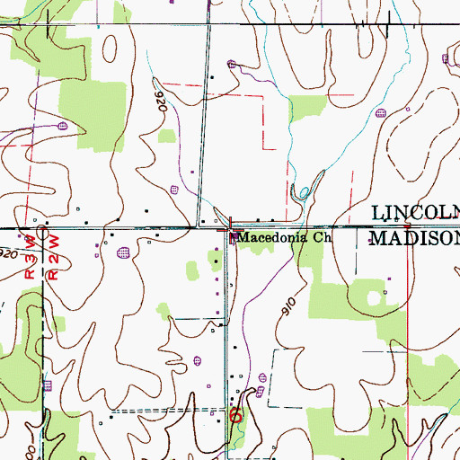 Topographic Map of Macedonia Church, AL