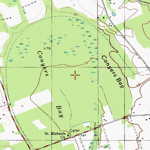 Topographic Map of Conyers Bay, SC