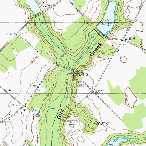 Topographic Map of Cook Branch, SC