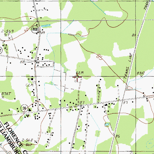 Topographic Map of Cook Cemetery, SC