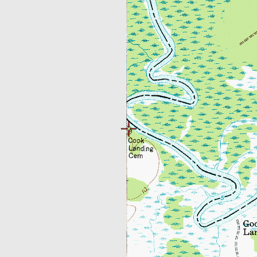 Topographic Map of Cook Landing Cemetery, SC