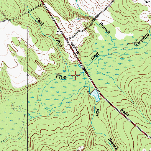 Topographic Map of Cook Run, SC
