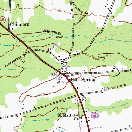 Topographic Map of Cool Spring, SC