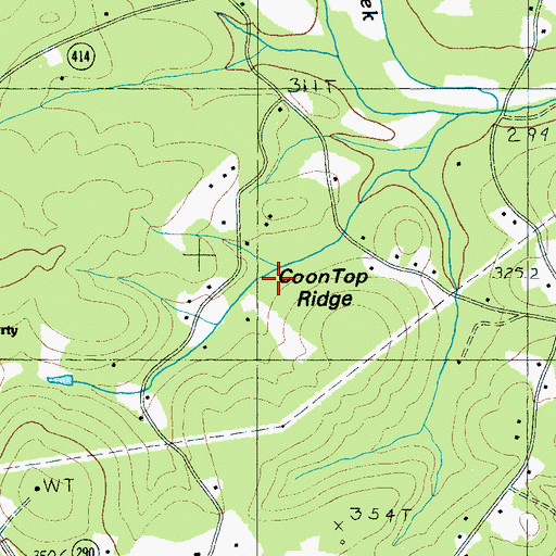 Topographic Map of Coon Top Ridge, SC