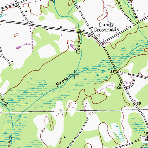 Topographic Map of Cooper Branch, SC