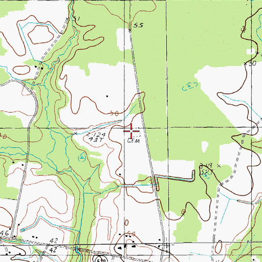 Topographic Map of Cooper Cemetery, SC