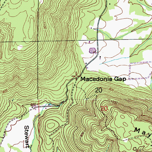 Topographic Map of Macedonia Gap, AL