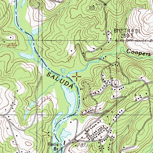 Topographic Map of Coopers Creek, SC