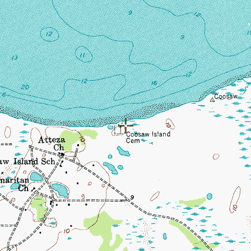 Topographic Map of Coosaw Island Cemetery, SC